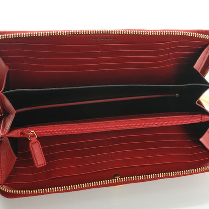 Saint Laurent Calfskin Classic Y Ligne Zip Around Wallet Red 5 of 9