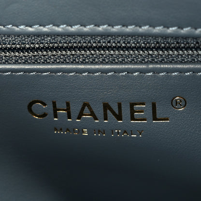 Chanel Shiny Aged Calfskin Quilted Nano Kelly Shopper Dark Blue 6 of 9