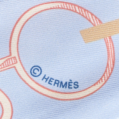 Hermes Silk Do Re Boucles Twilly Bleu Ciel Blue Cob 3 of 4