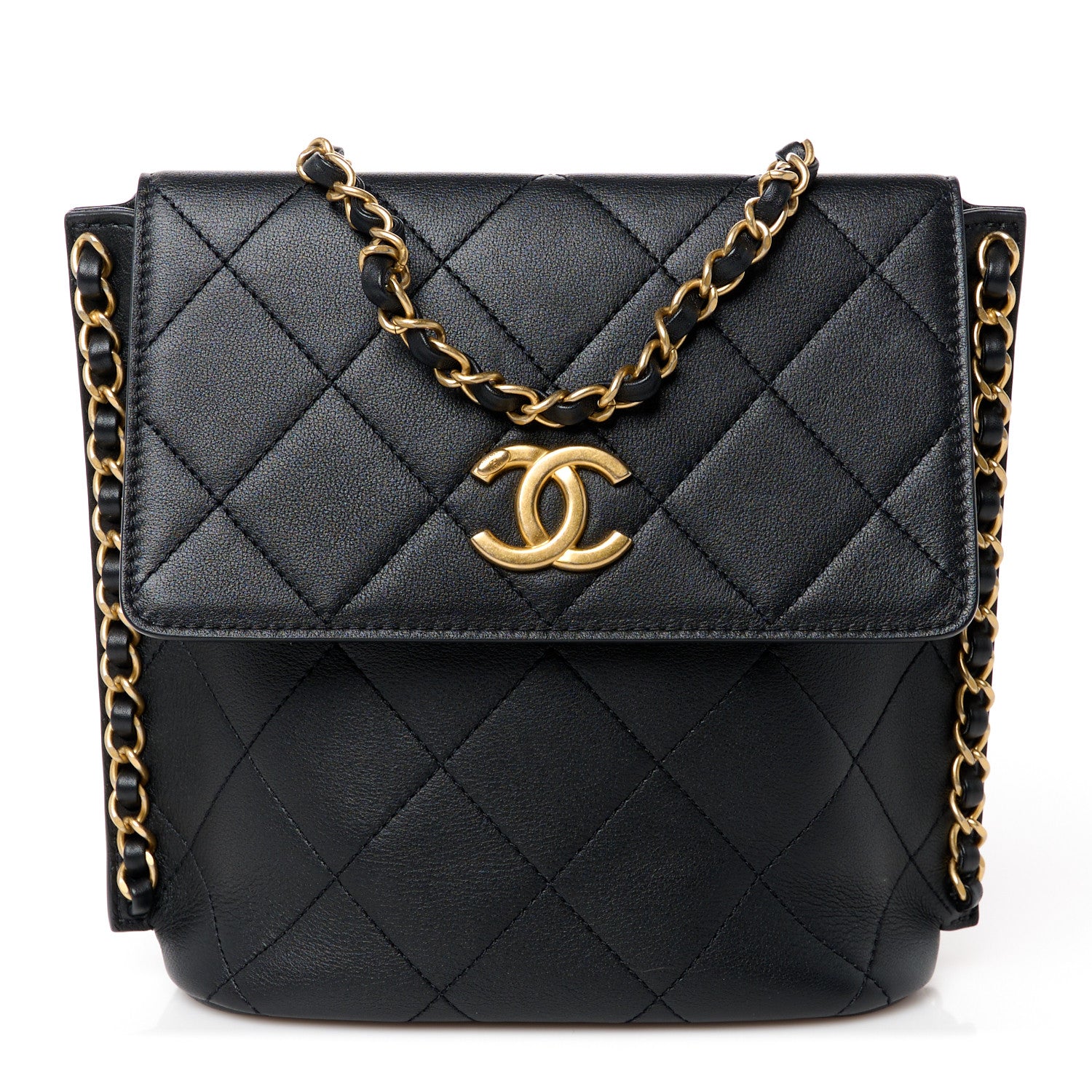 Chanel Calfskin Quilted Chain Small Hobo Bag Black 1 of 10