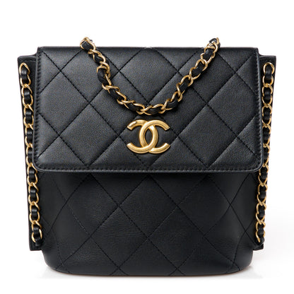 Chanel Calfskin Quilted Chain Small Hobo Bag Black 1 of 10