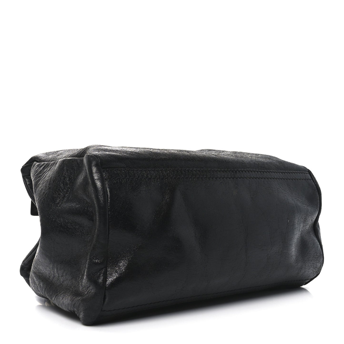 Crinkled Patent Small Pandora Black