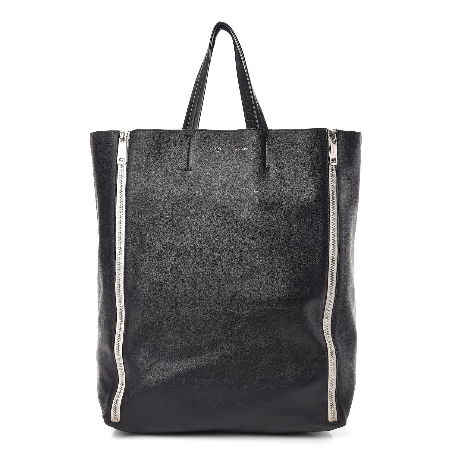 Celine Smooth Lambskin Vertical Zip Cabas Black 1 of 16