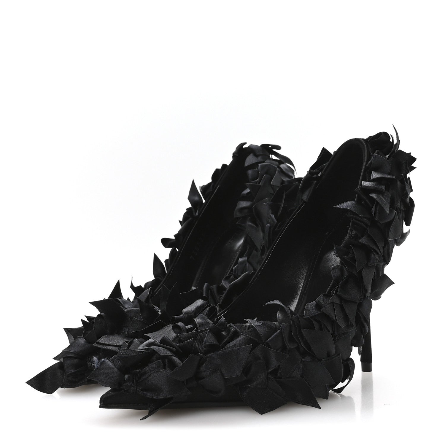 Balenciaga Satin Pointed Marie A Bows All Over 110mm Pumps 35 Black 4 of 9