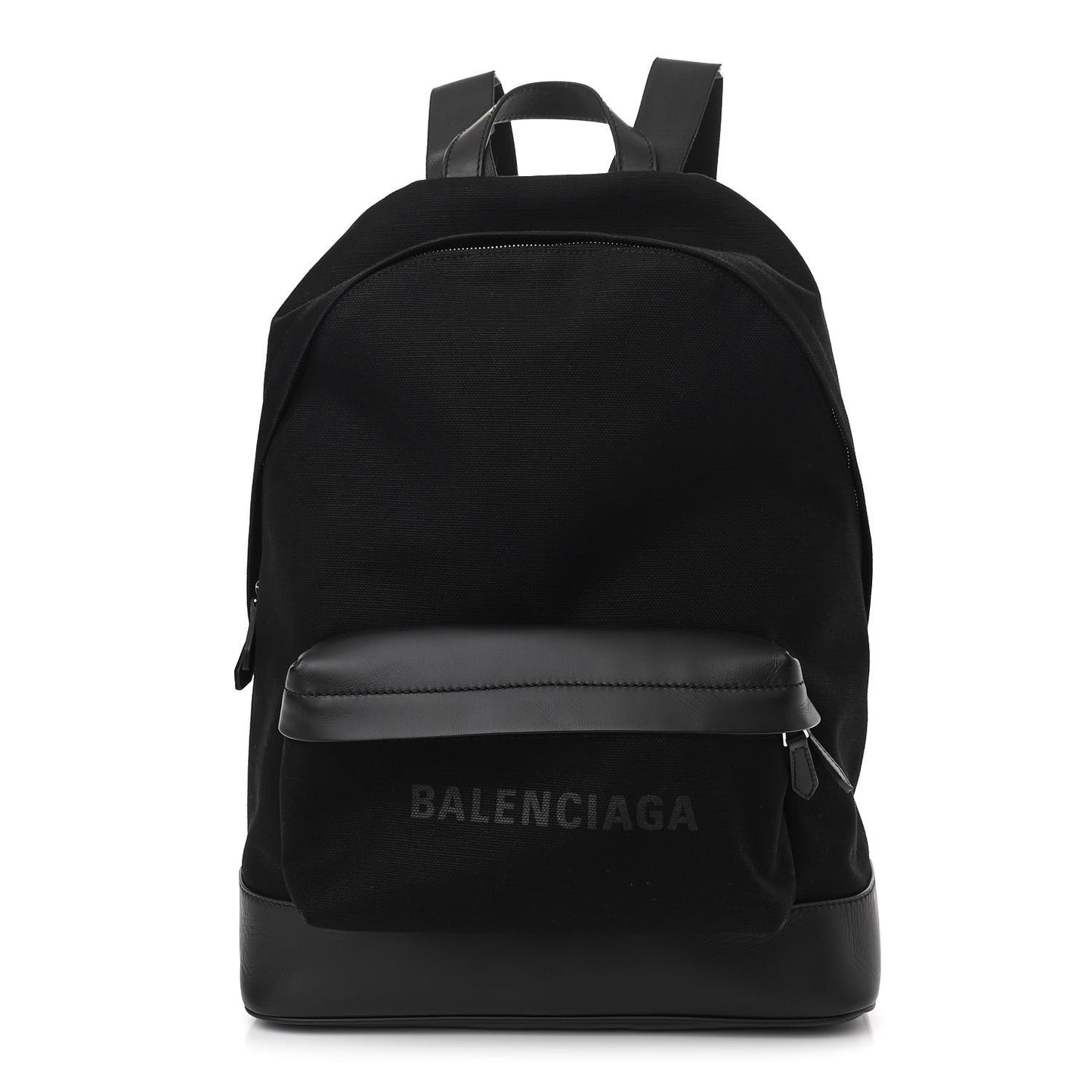 Calfskin Canvas Navy Backpack Black