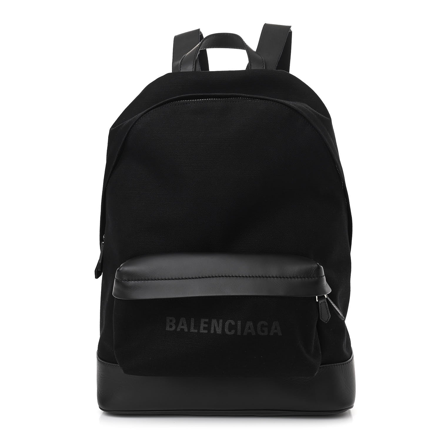Balenciaga Calfskin Canvas Navy Backpack Black 1 of 9
