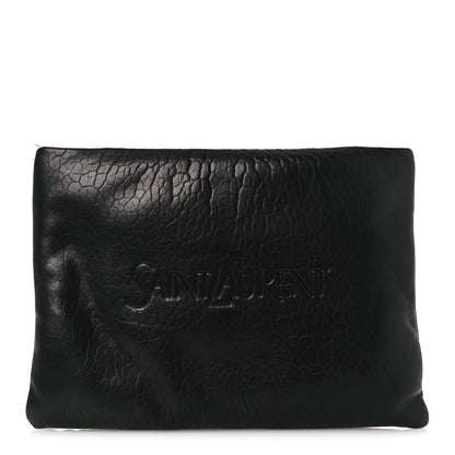 Saint Laurent Calfskin Large Puffy Pouch Black 1 of 11