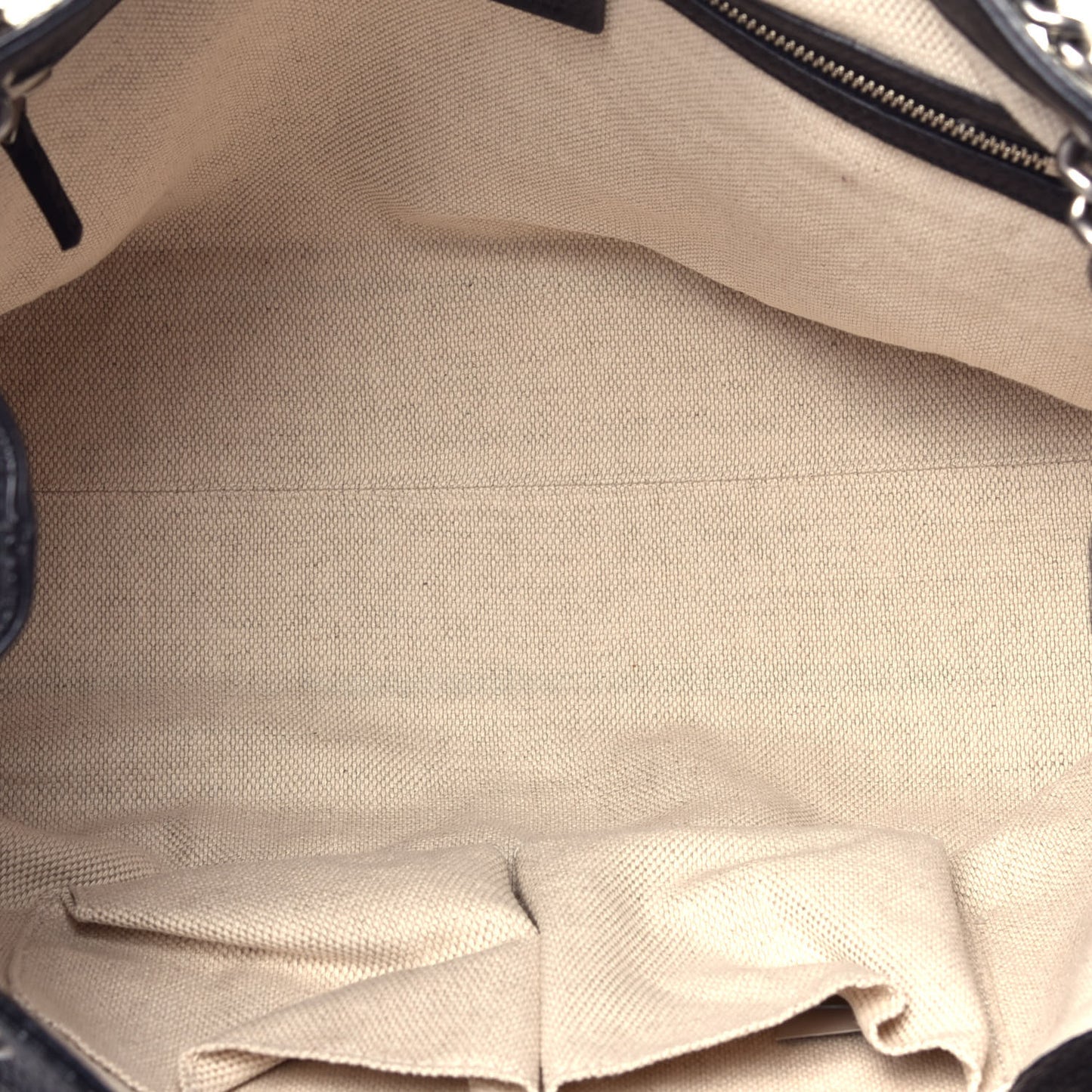 Pebbled Calfskin Studded Medium Soho Chain Shoulder Bag Black