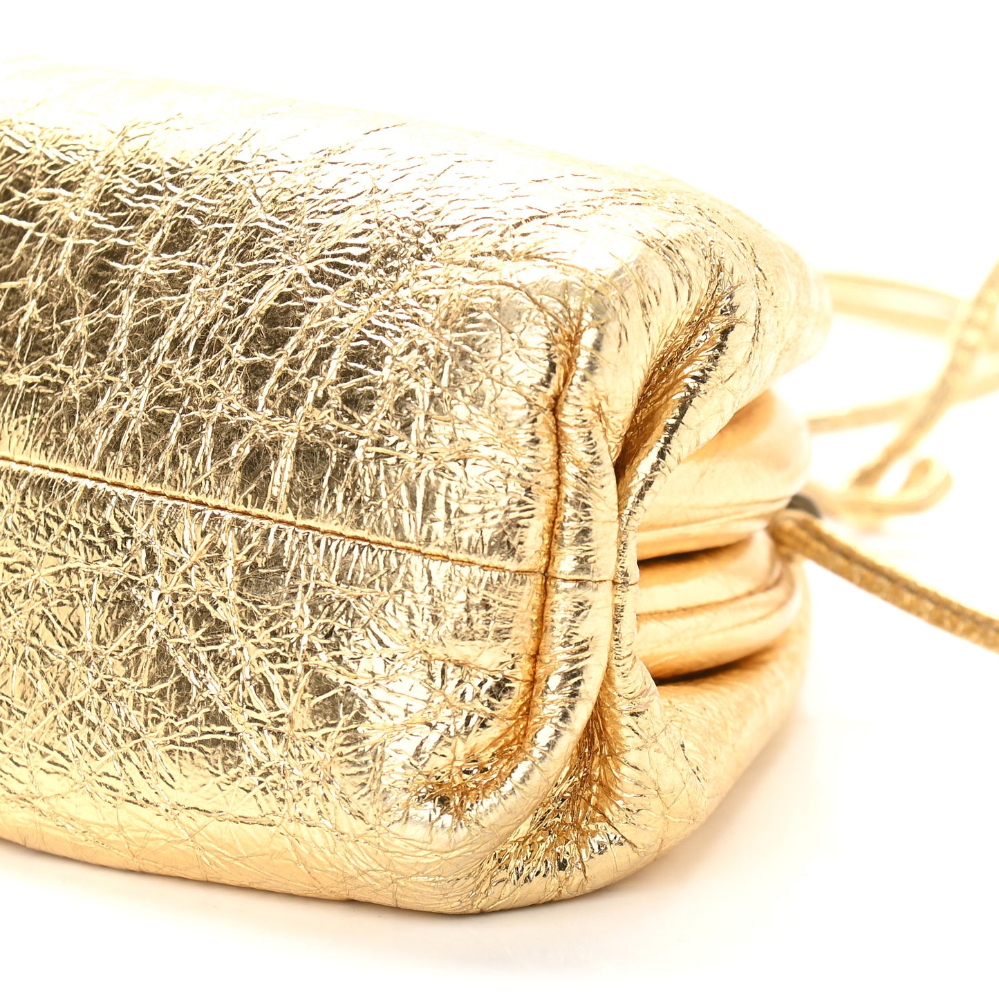 Metallic Crinkled Lambskin The Mini Pouch Oro