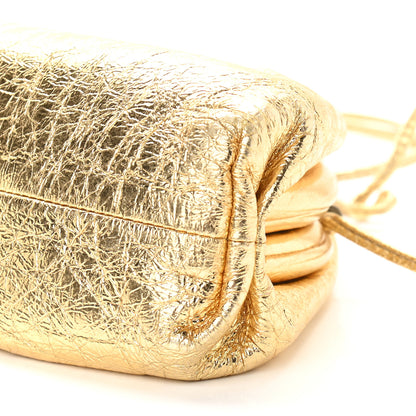 Bottega Veneta Metallic Crinkled Lambskin The Mini Pouch Oro 10 of 10