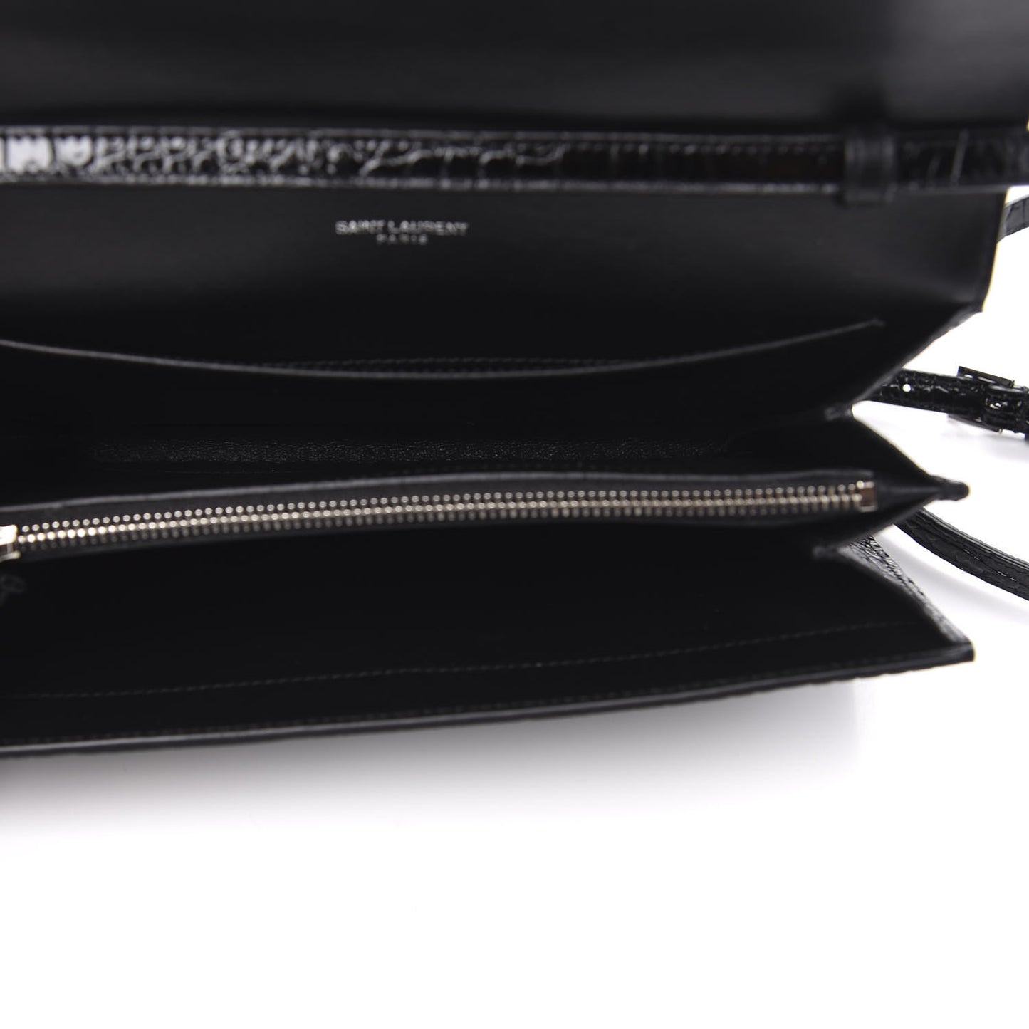 Calfskin Crocodile Embossed Monogram Uptown Crossbody Black