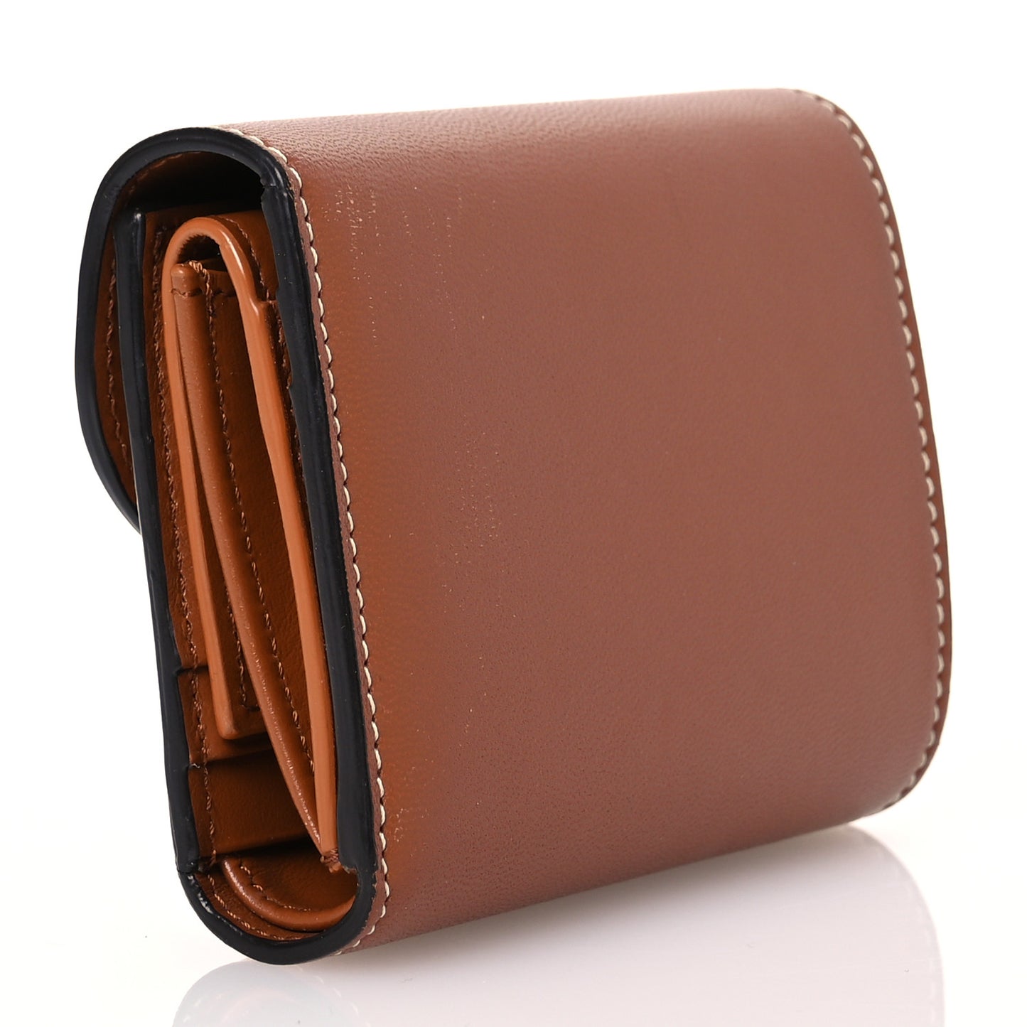 Shiny Smooth Lambskin Small Triomphe Wallet Tan