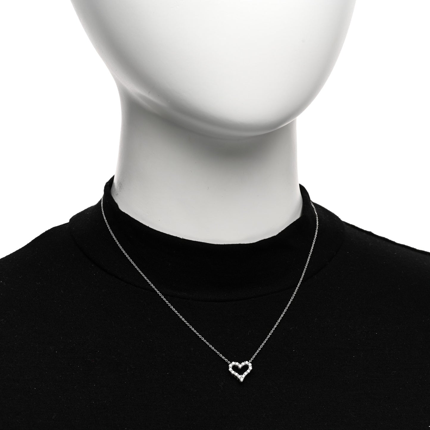 Platinum Diamond Mini Heart Pendant Necklace
