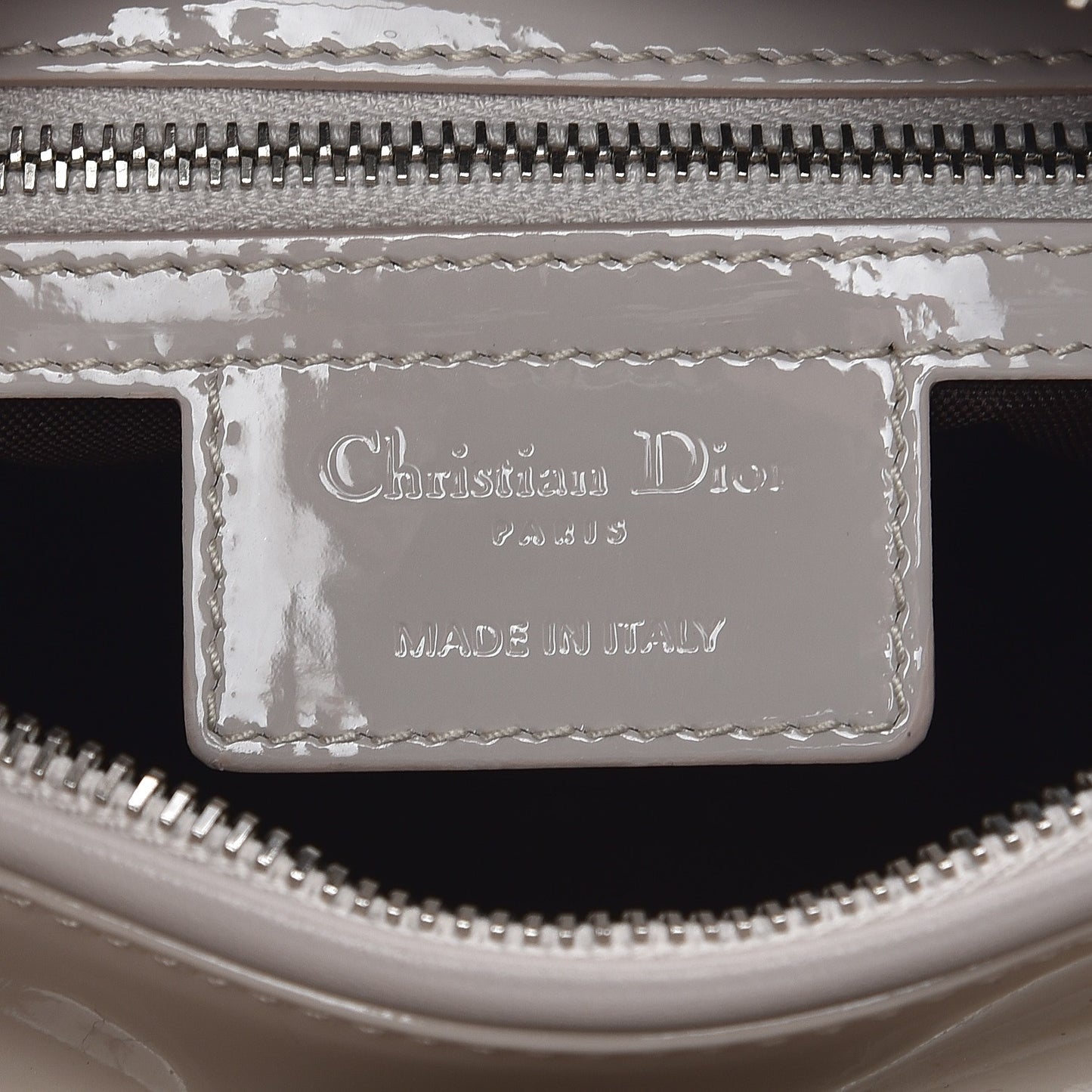 Patent Cannage Medium Lady Dior Grey