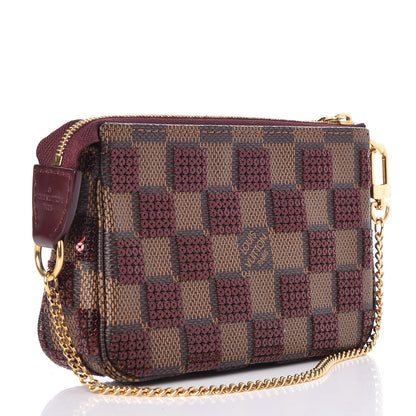 Louis Vuitton Damier Paillettes Mini Pochette Accessories Red 3 of 8