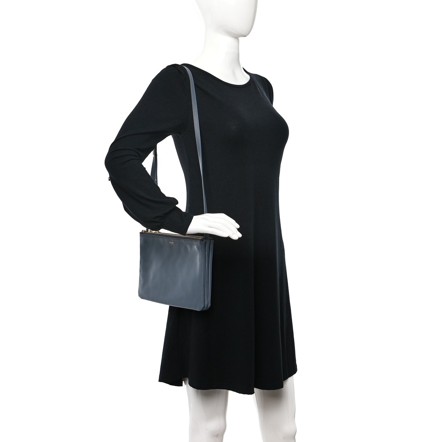 Lambskin Large Trio Crossbody Bag Medium Grey
