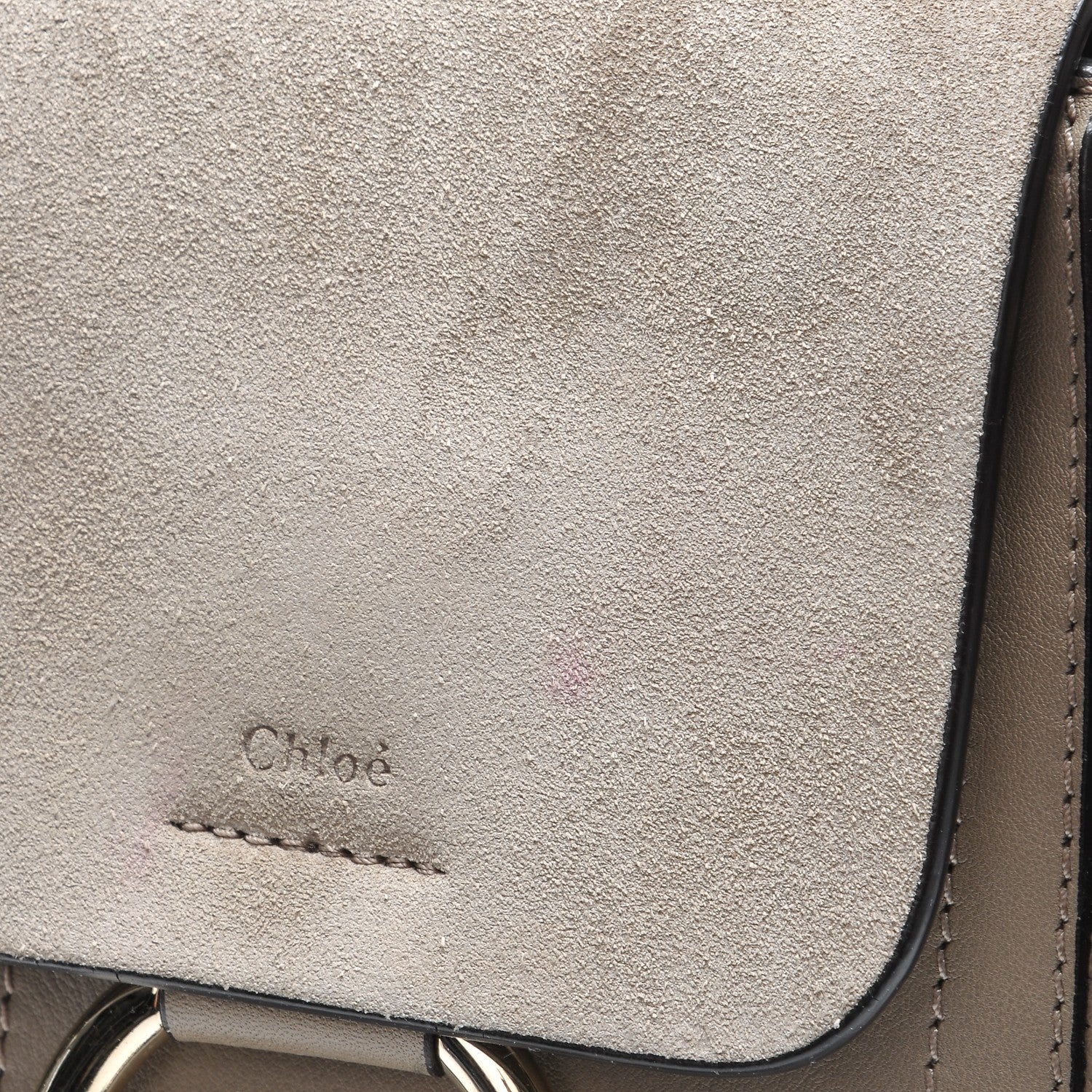 Chloe Suede Calfskin Mini Faye Backpack Motty Grey 6 of 9
