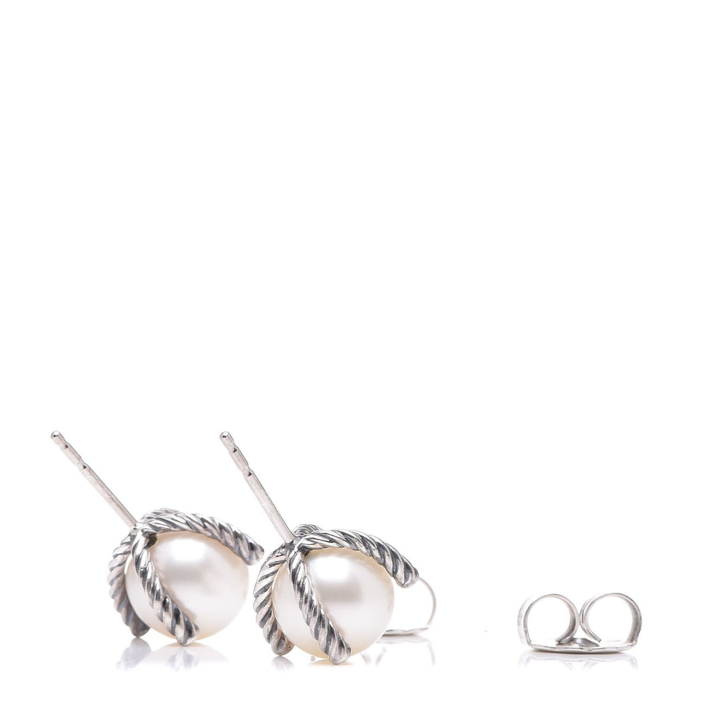 Sterling Silver Diamond Pearl 9.5mm Earrings