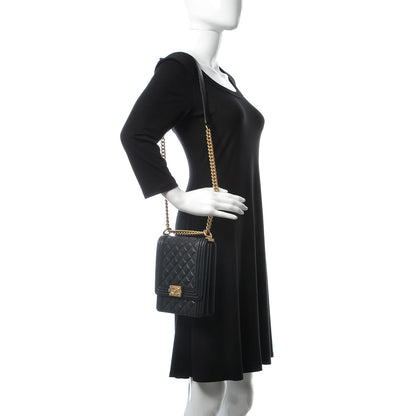 Chanel Caviar Quilted North South Boy Flap Black 2 of 9