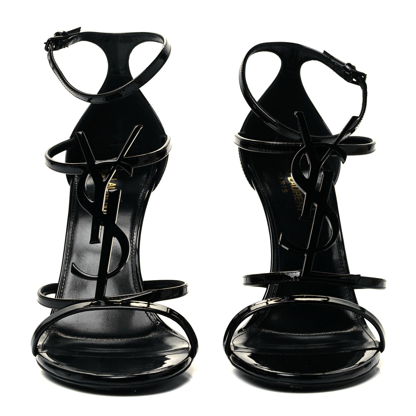 Patent Calfskin Cassandra 100 Sandals 40 Black
