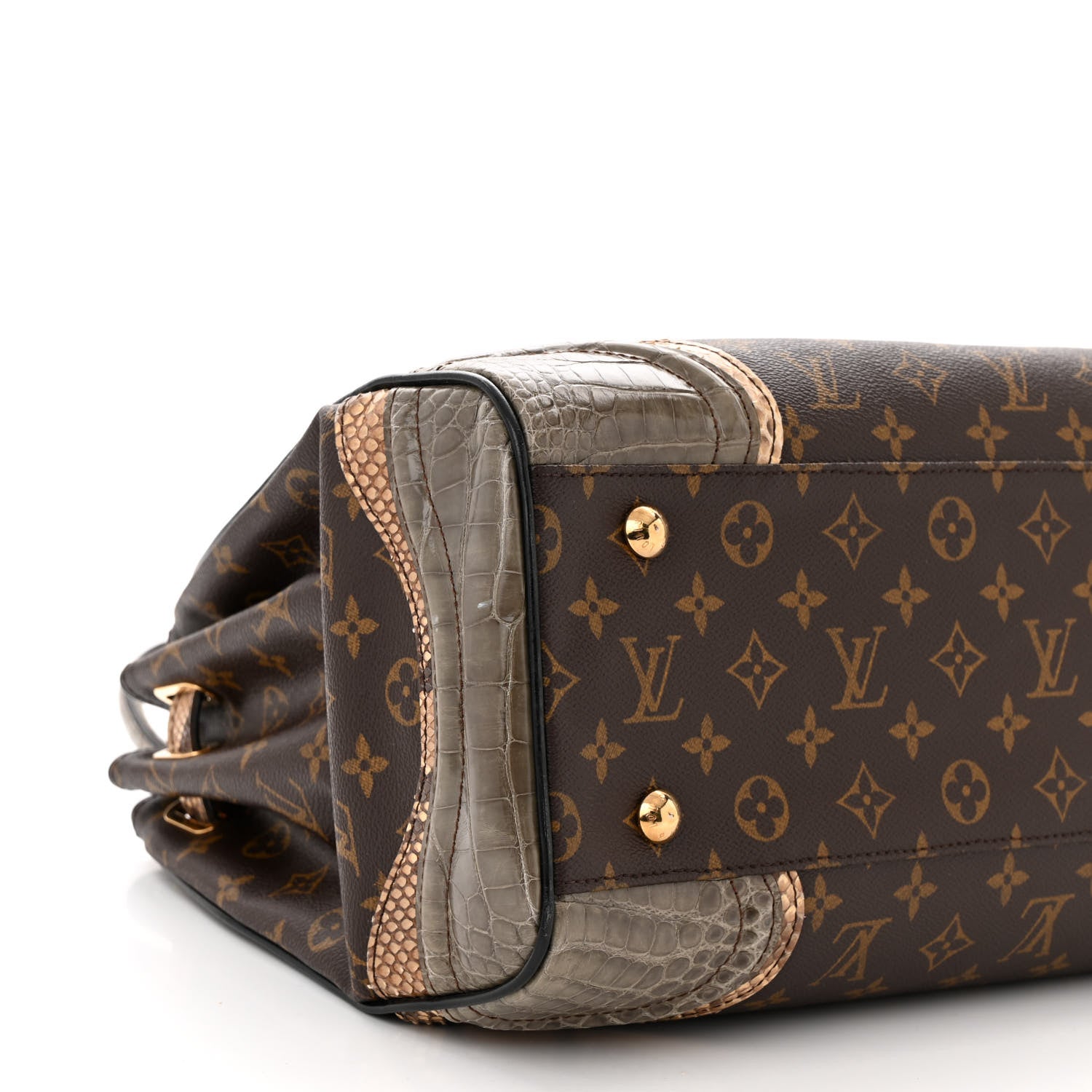Louis Vuitton Monogram Snakeskin Alligator Monogramissime Exotic Shopper GM Gris 9 of 11