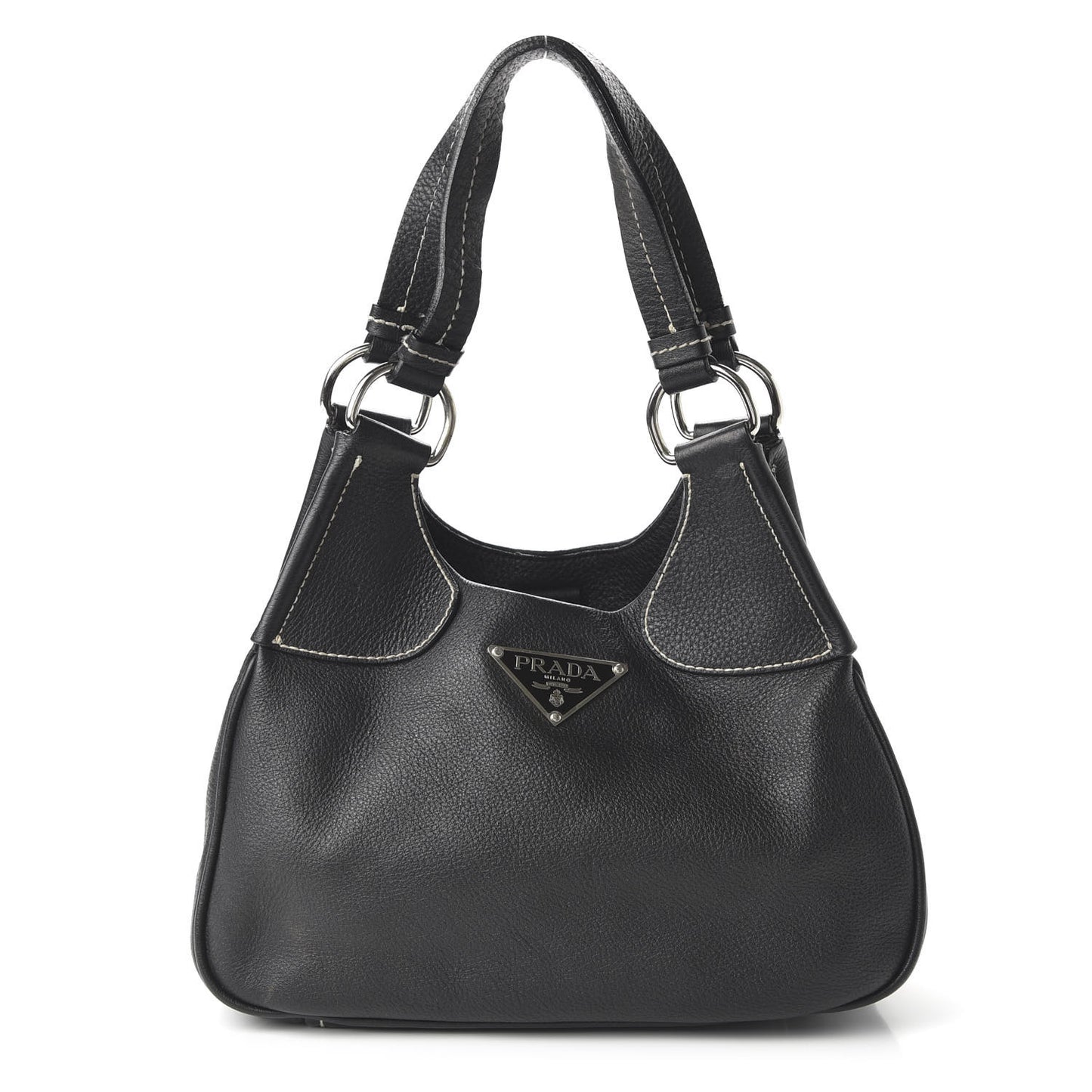 Vitello Daino Shoulder Bag Black