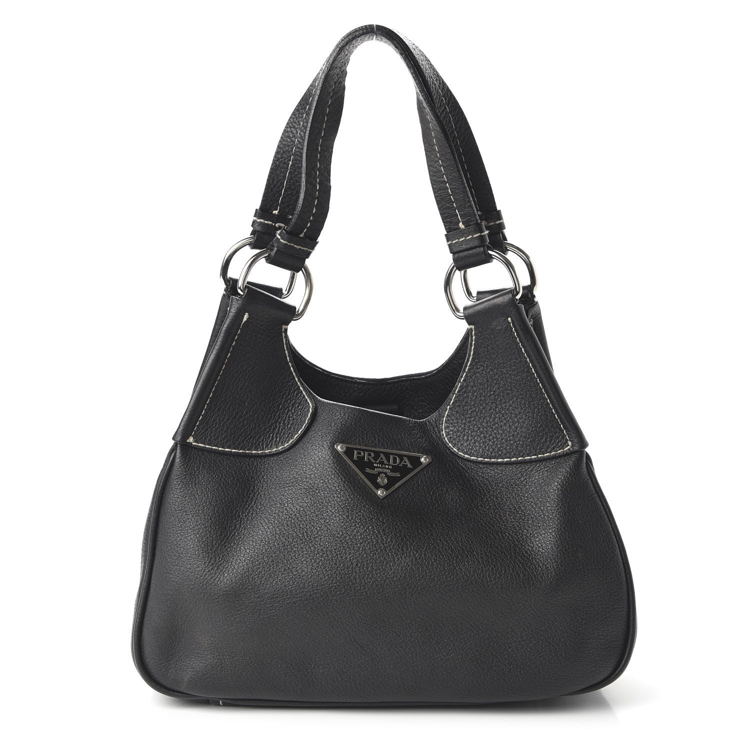 Prada Vitello Daino Shoulder Bag Black 1 of 9
