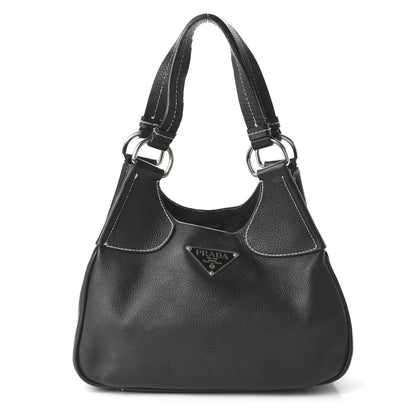 Prada Vitello Daino Shoulder Bag Black 1 of 9