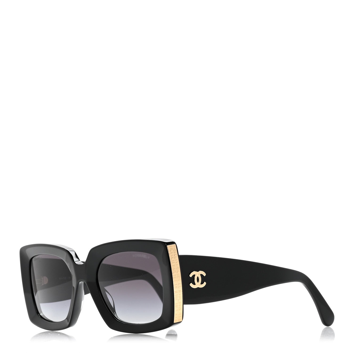 Chanel Acetate Rectangle Sunglasses 5435-A Black 1 of 10