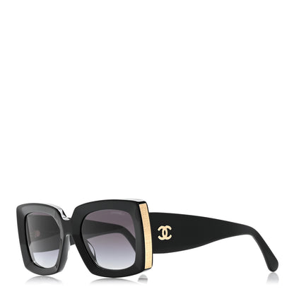 Chanel Acetate Rectangle Sunglasses 5435-A Black 1 of 10