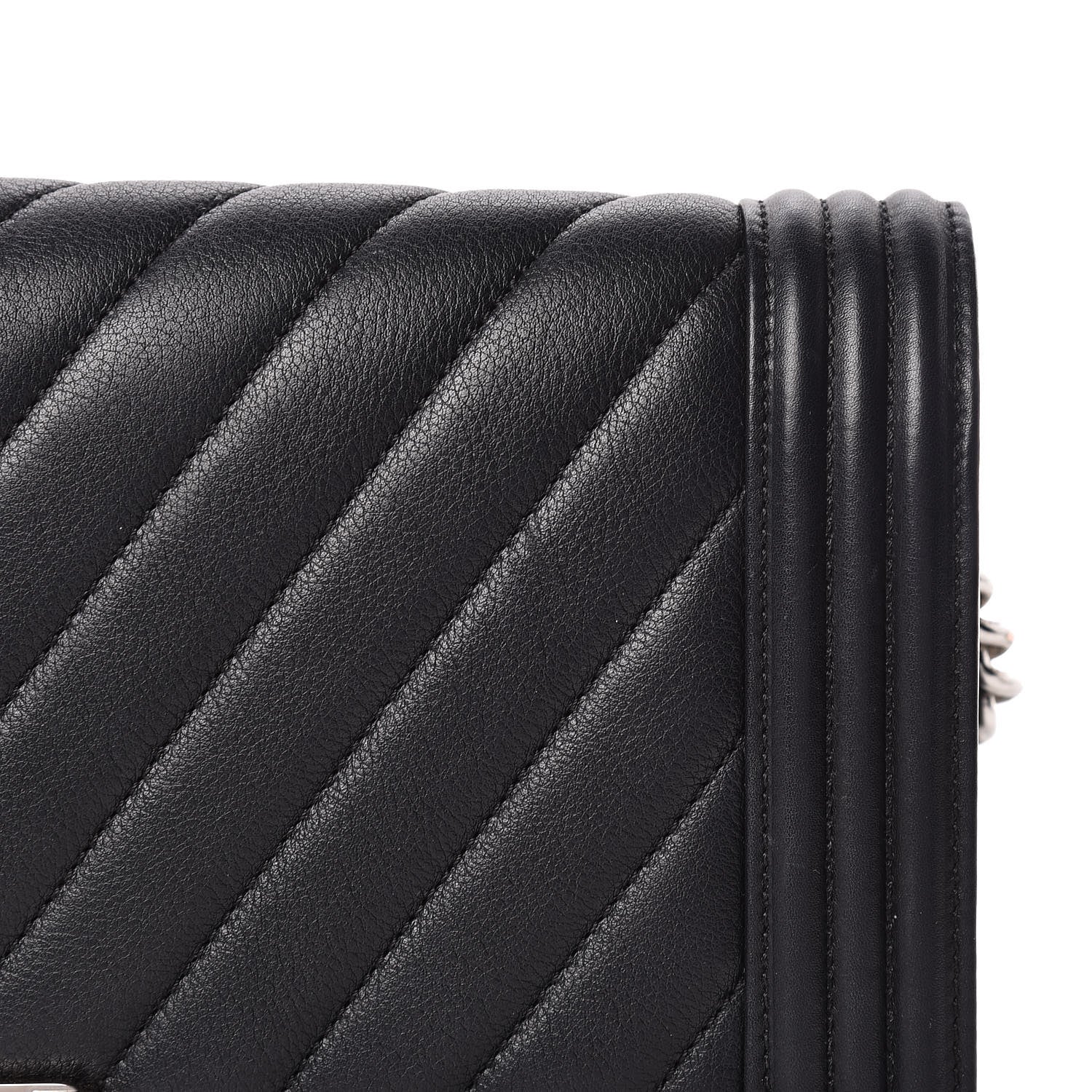 Chanel Calfskin Chevron Quilted Boy Convertible Clutch Flap Black 18 of 21