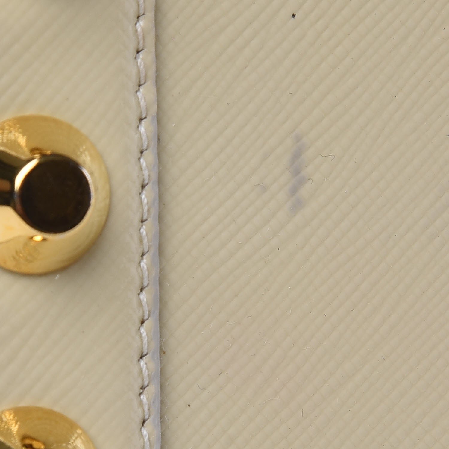Prada Saffiano Vernice Studded Clutch Talco 12 of 19