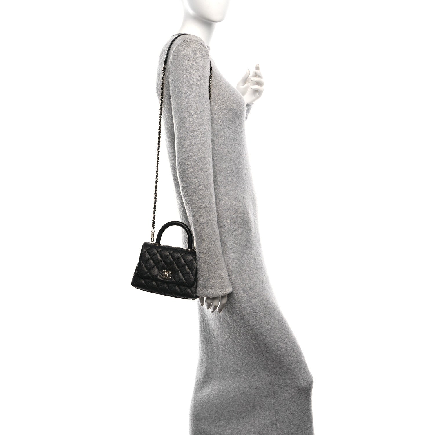 Chanel Caviar Quilted Extra Mini Coco Handle Flap Black 2 of 10