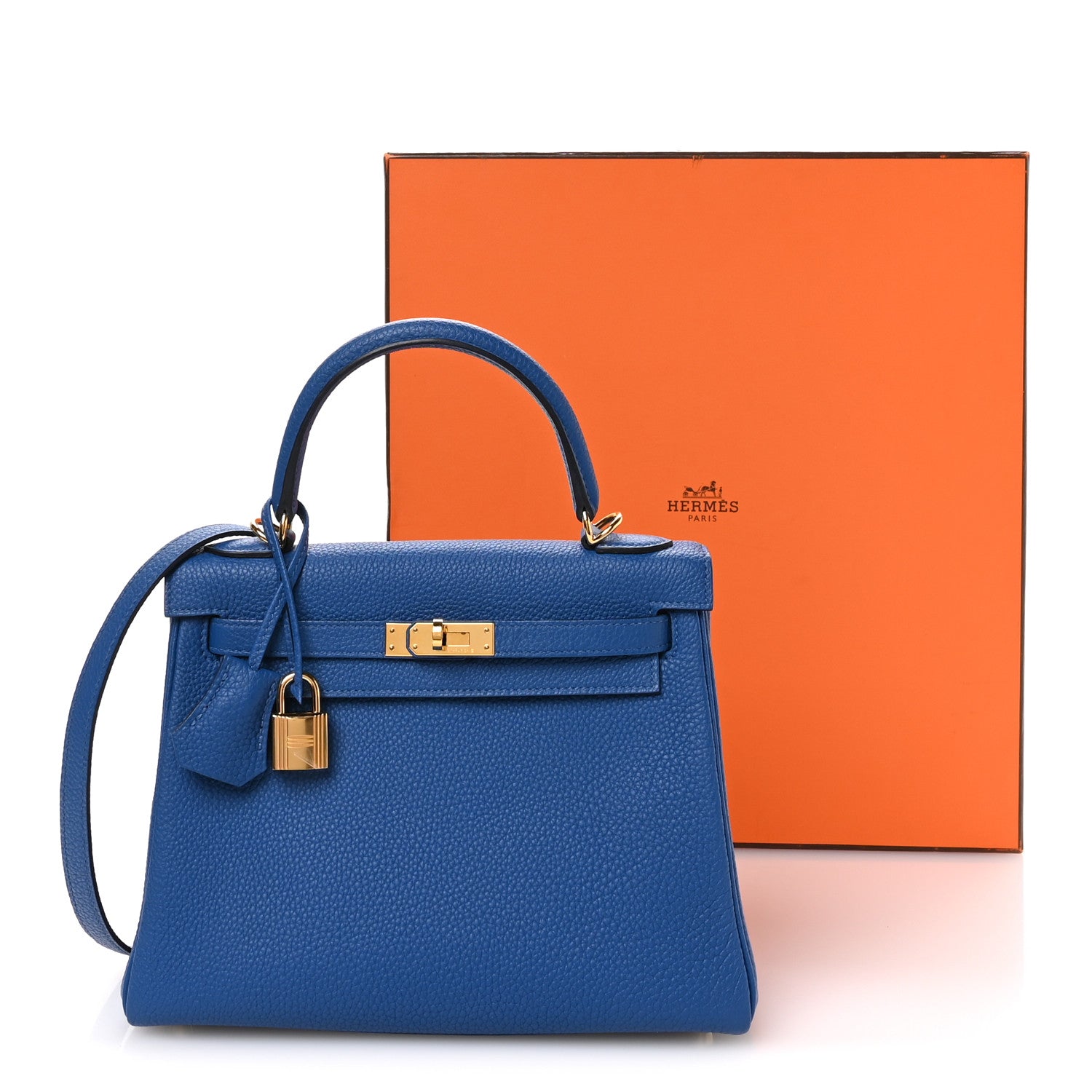Hermes Togo Kelly Retourne 25 Bleu France 11 of 11