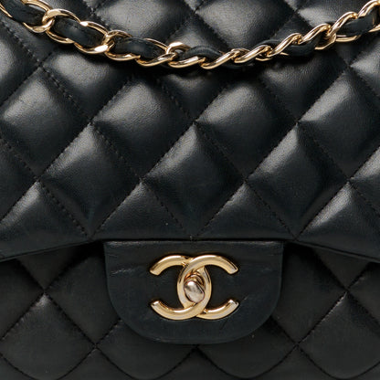 Chanel Lambskin Quilted Jumbo Double Flap Black 9 of 15