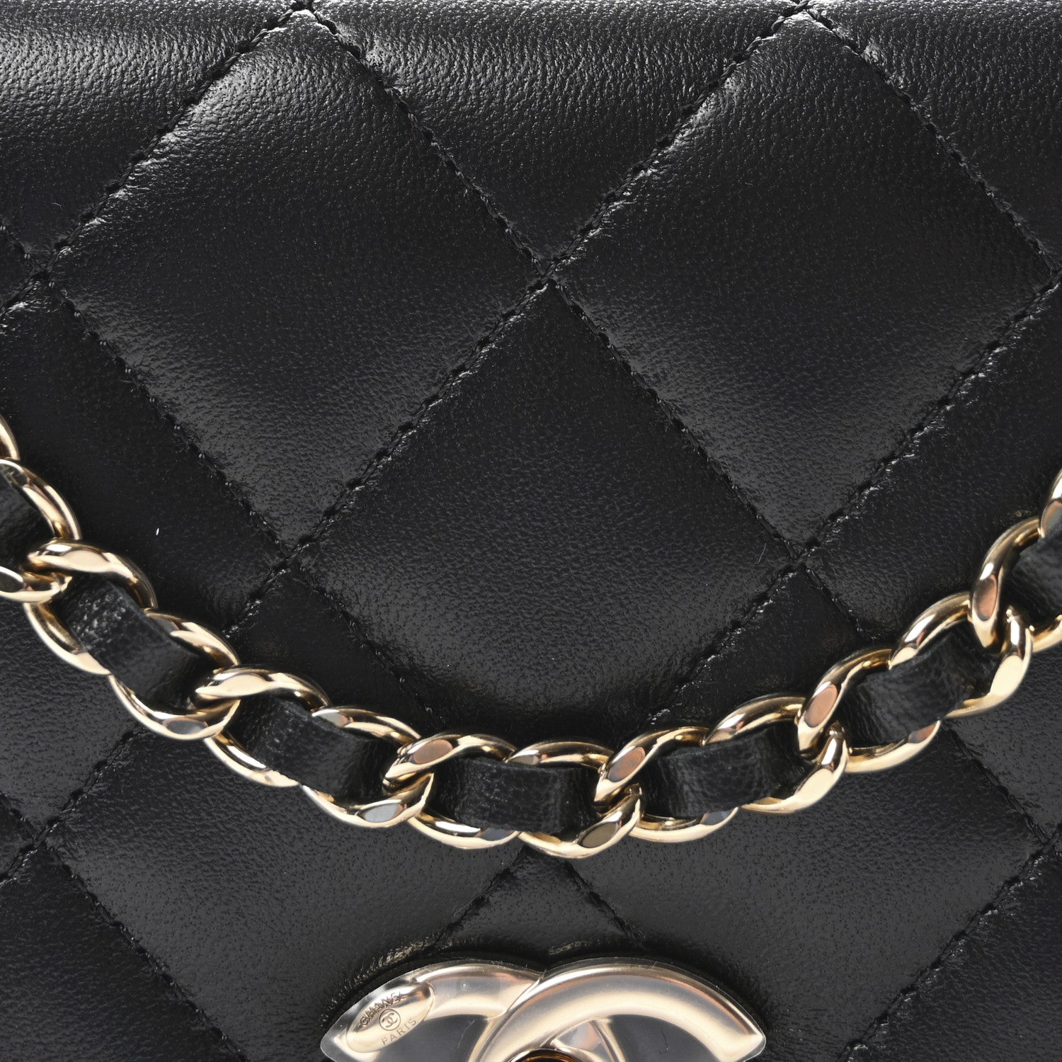 Chanel Lambskin Quilted Trendy CC Wallet On Chain WOC Black 9 of 11