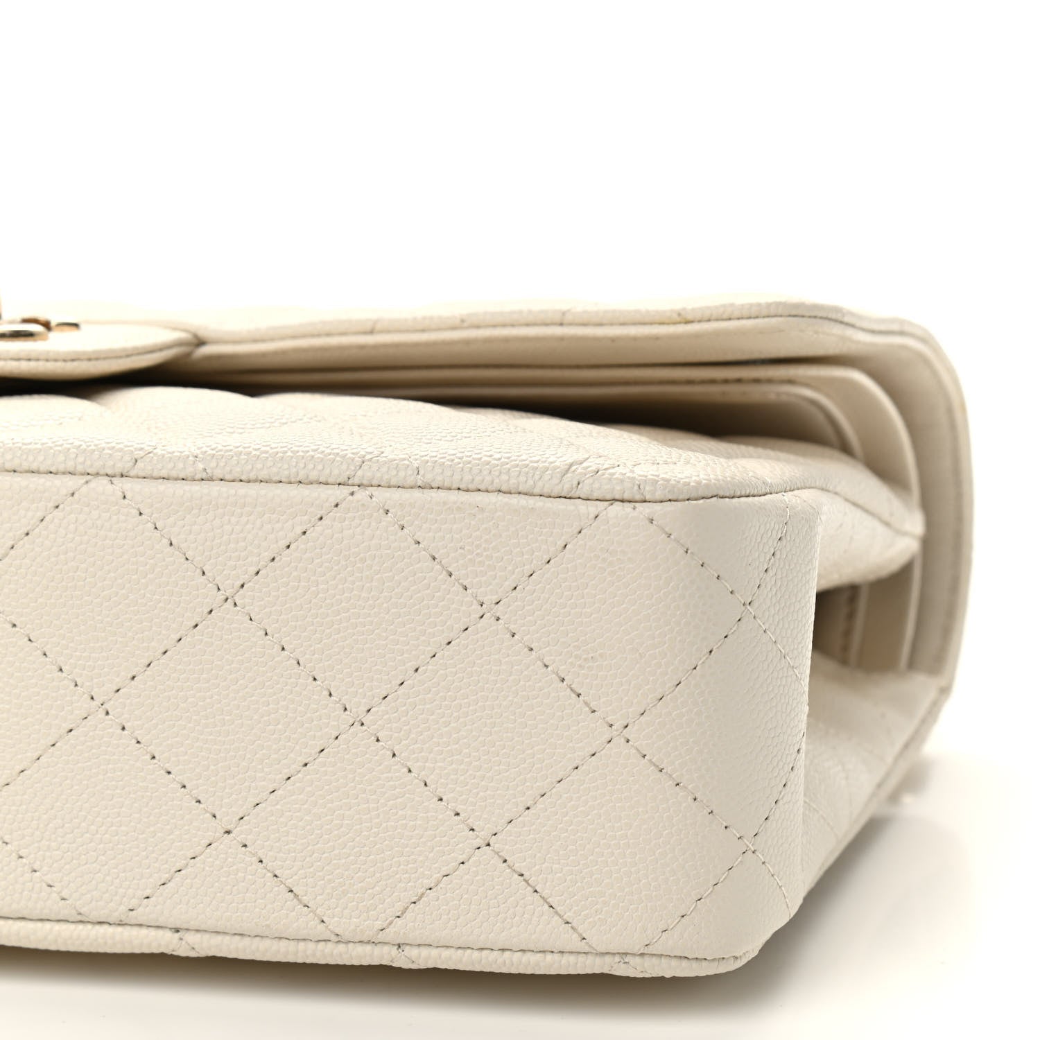Chanel Caviar Quilted Medium Double Flap White 9 of 9
