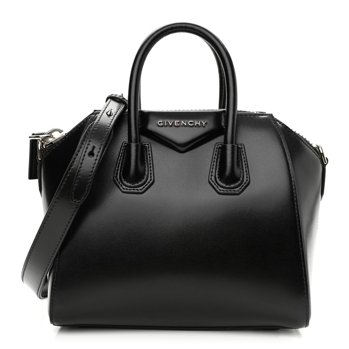 Shiny Lord Calfskin Mini Antigona Black