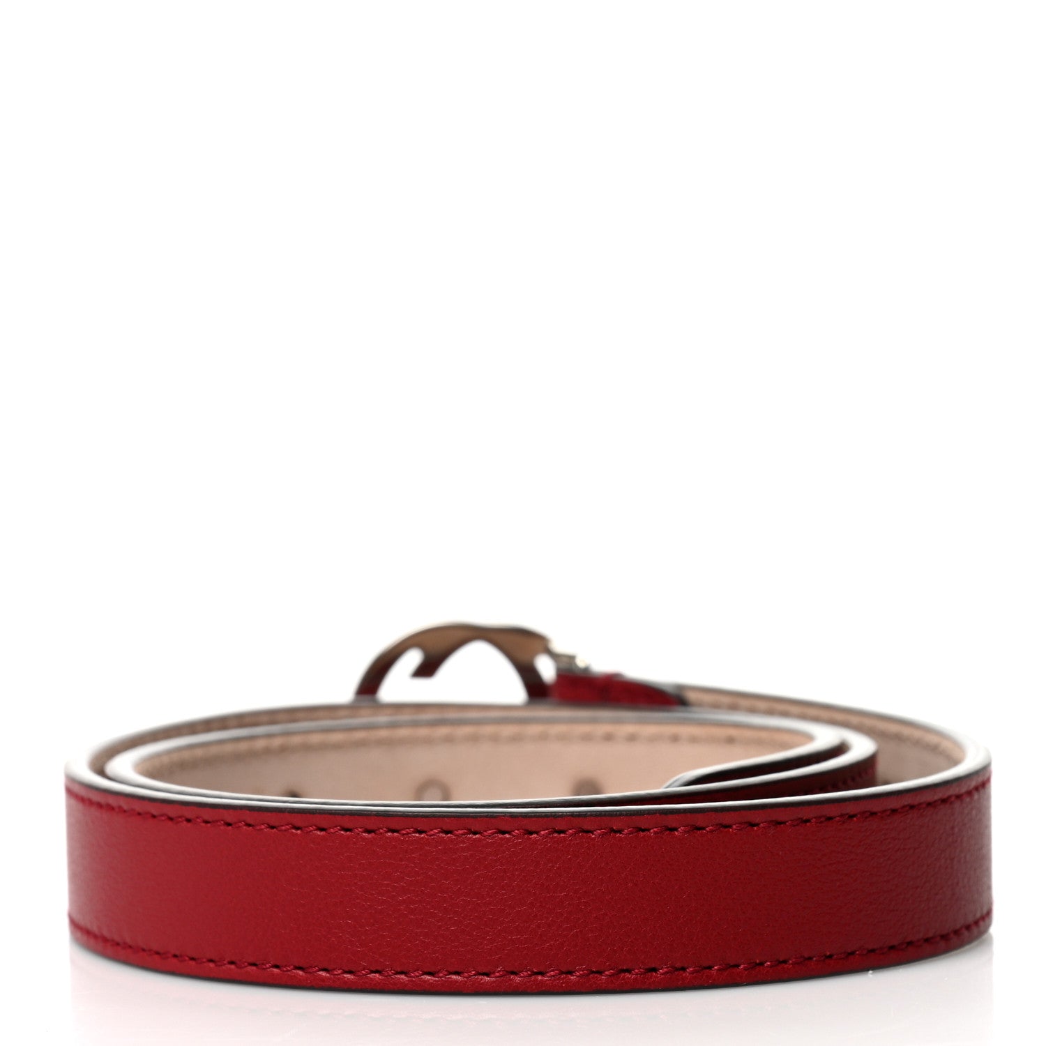 Gucci Calfskin Interlocking G Childrens Belt L Red 2 of 5