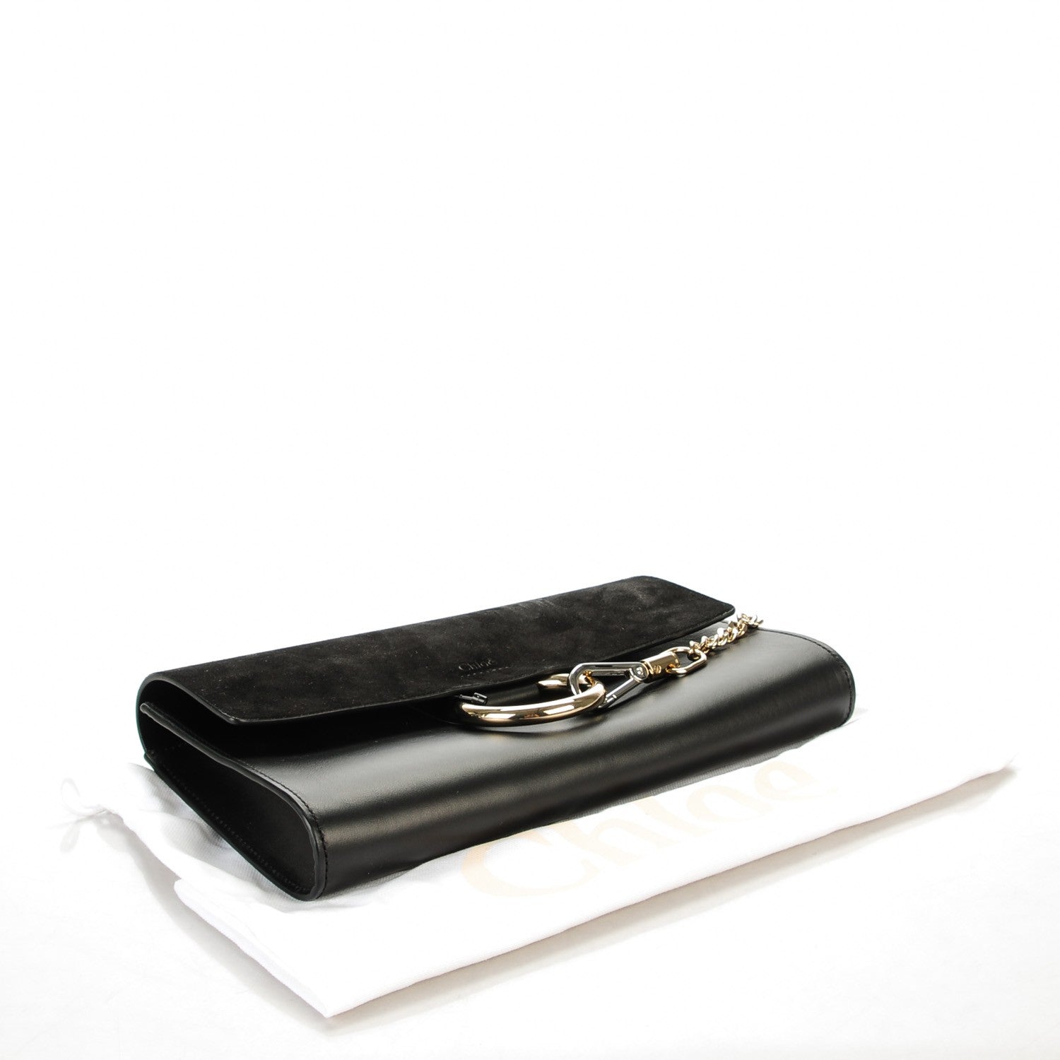 Chloe Suede Calfskin Faye Clutch Black 4 of 7