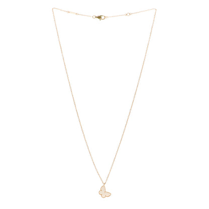 Van Cleef & Arpels 18K Yellow Gold Mother of Pearl Sweet Alhambra Butterfly Pendant Necklace 2 of 5