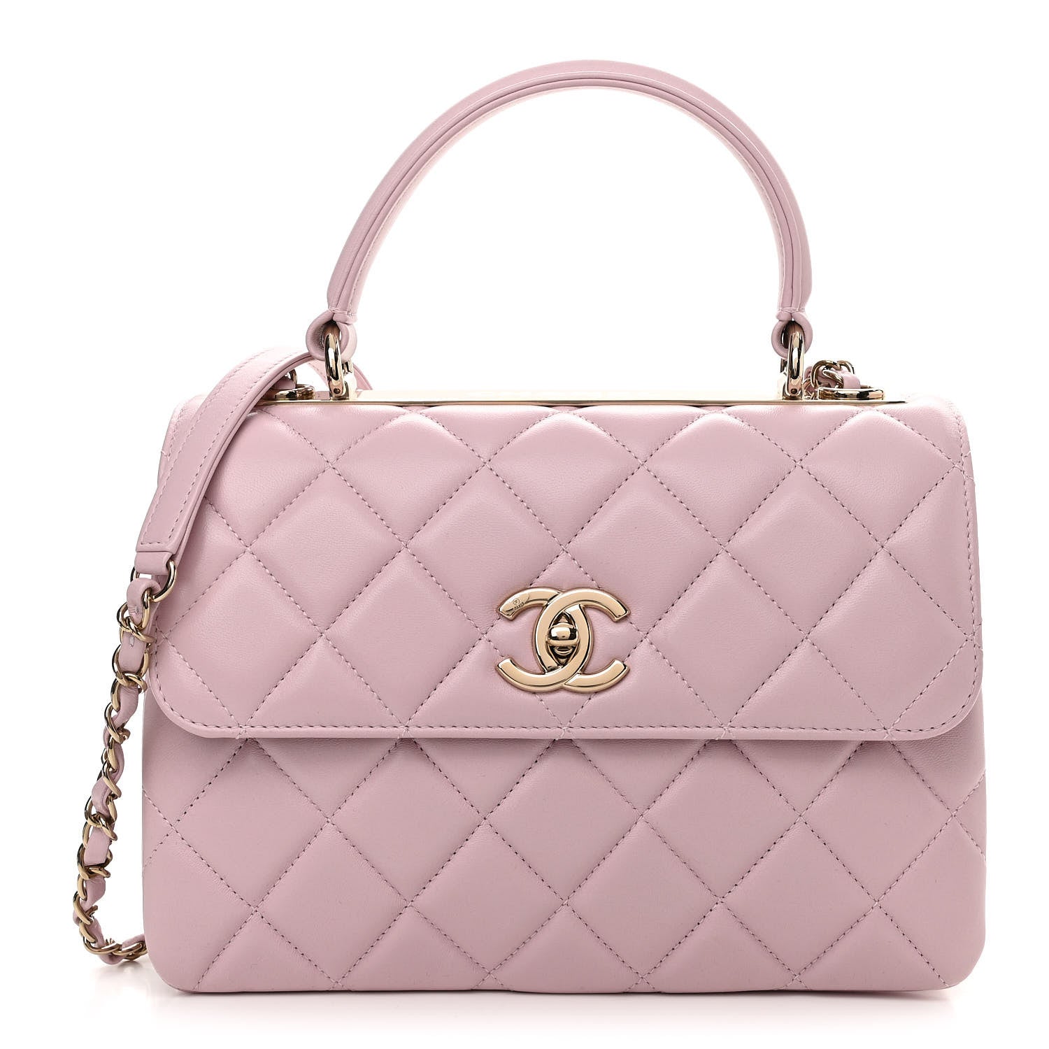 Chanel Lambskin Quilted Small Trendy CC Flap Dual Handle Bag Light Pink 1 of 13