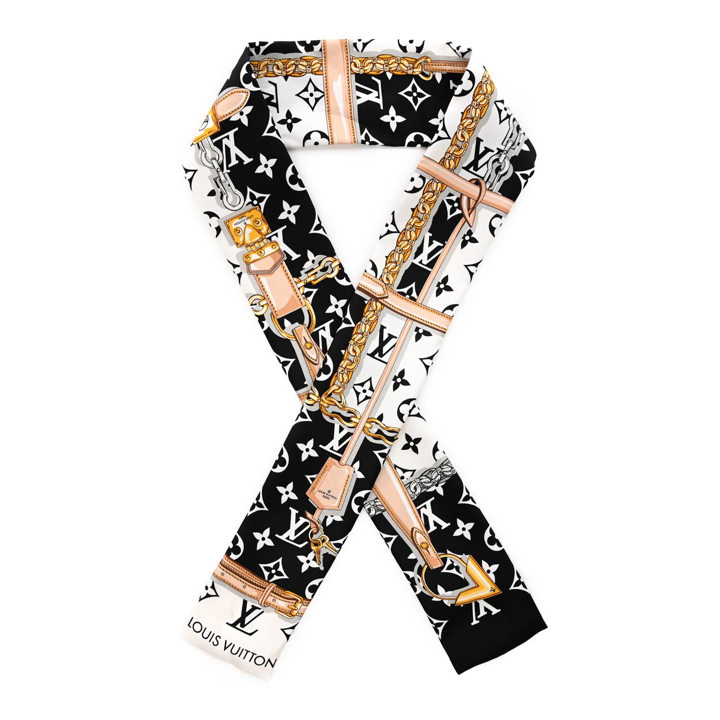 Silk Monogram Confidential Bandeau Black