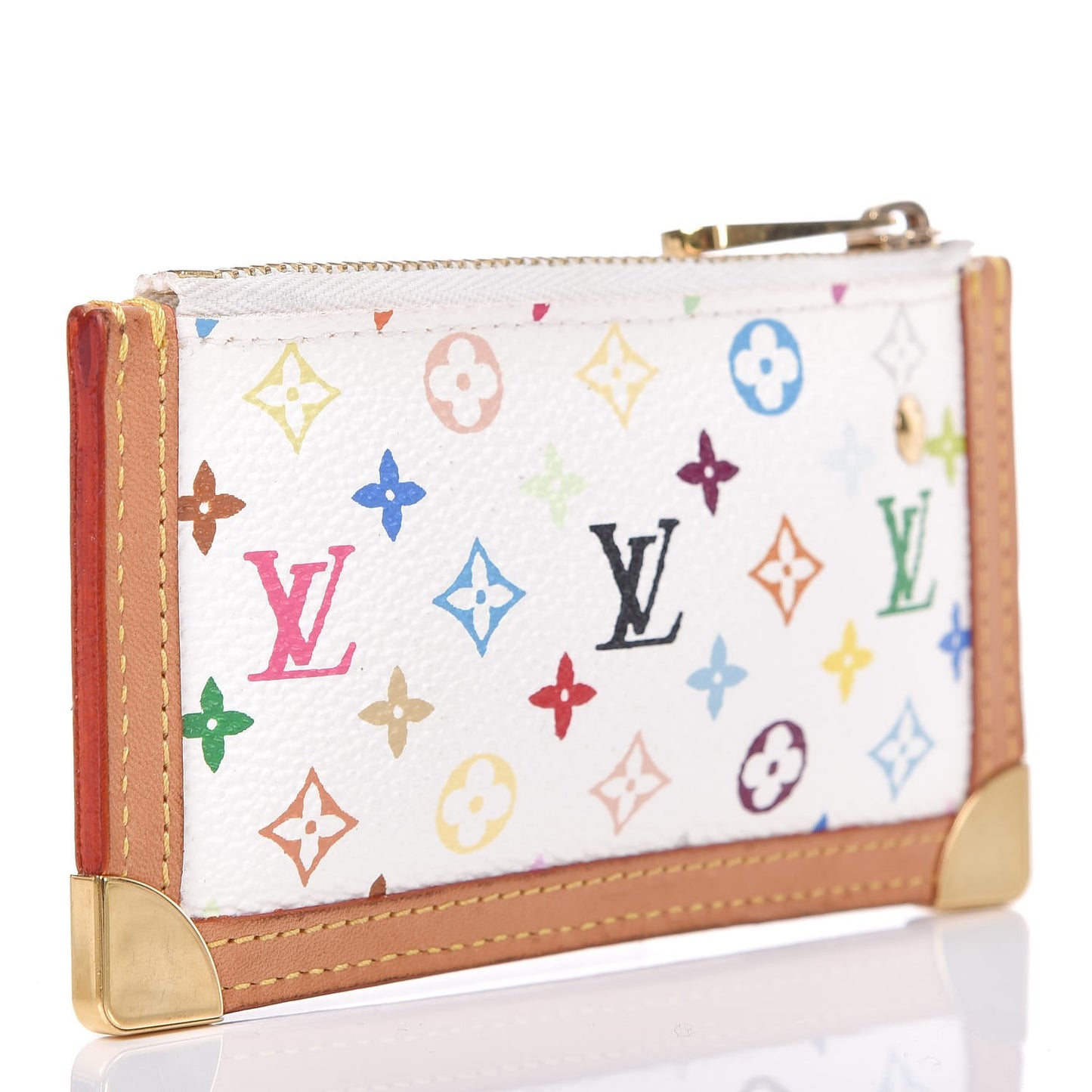 Monogram Multicolor Key Pouch White