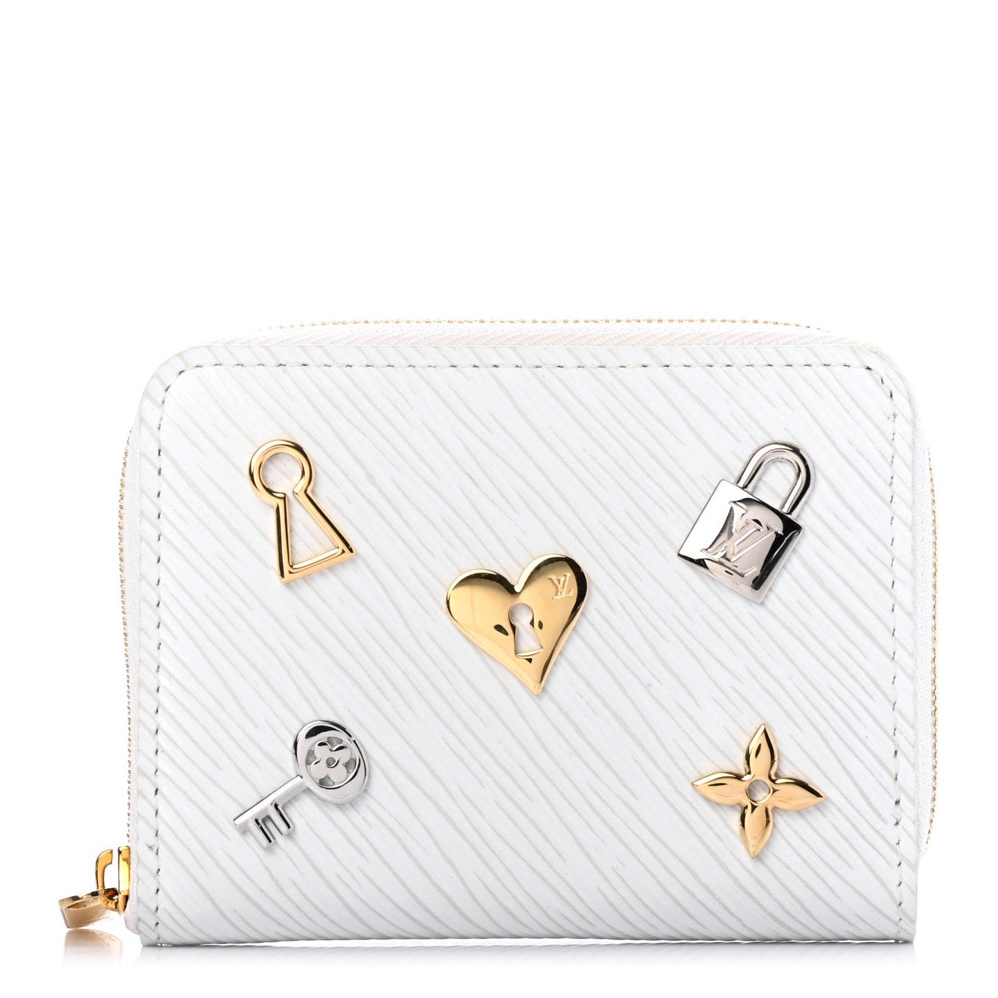 Epi Love Lock Zippy Coin Purse White