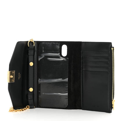 Celine Shiny Smooth Calfskin C Phone Holder Wallet On Chain Bag Black 5 of 8