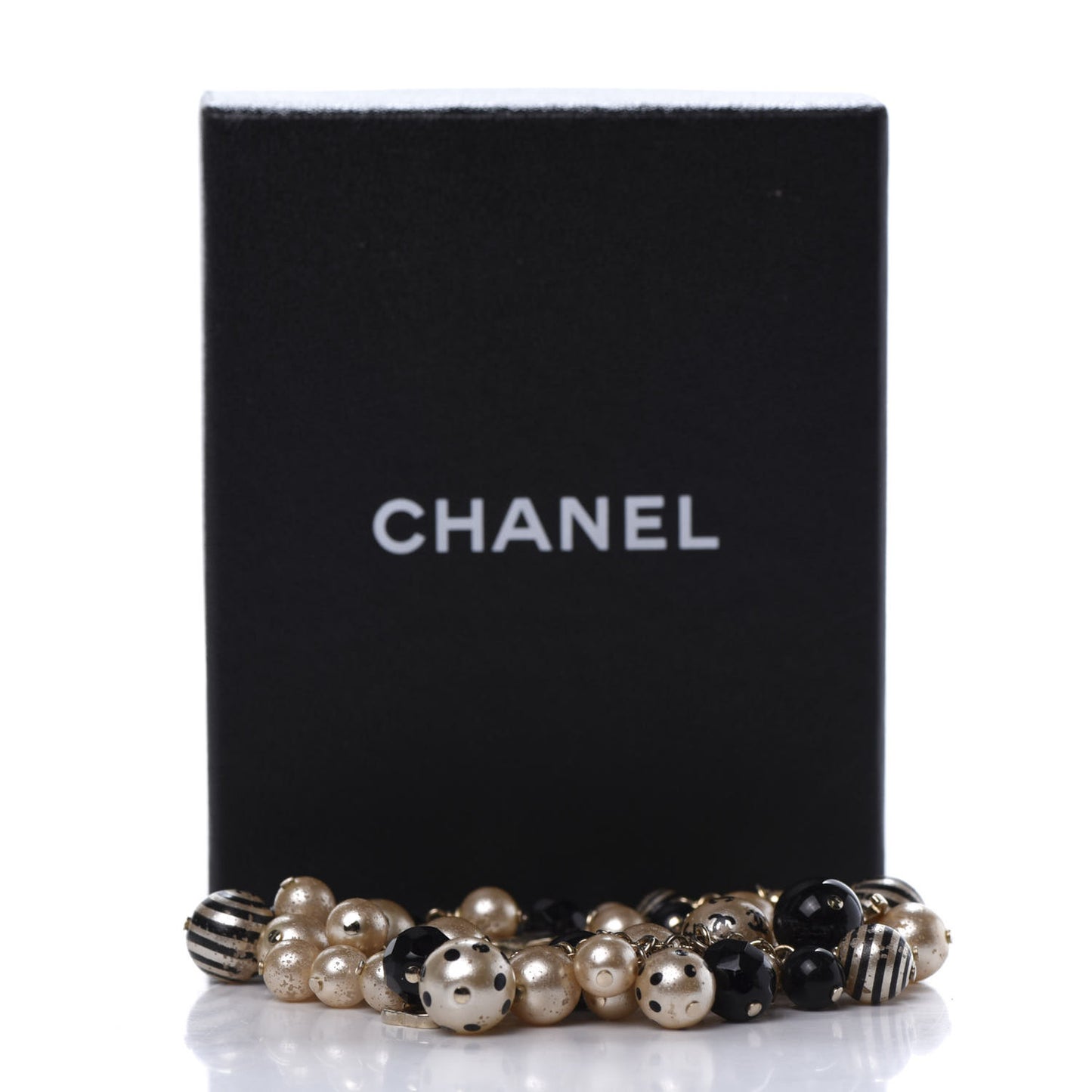 Painted Pearl CC Coco Bracelet Black Gold