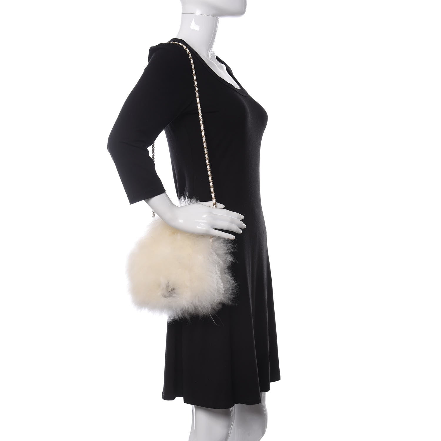 Chanel Fur Top Handle Flap White 2 of 10
