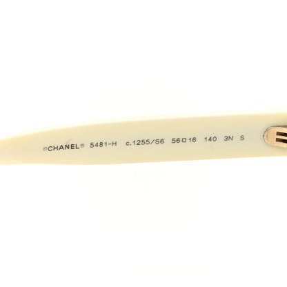 Chanel Acetate Pearl Cat Eye CC Sunglasses 5481-H-A White 5 of 8