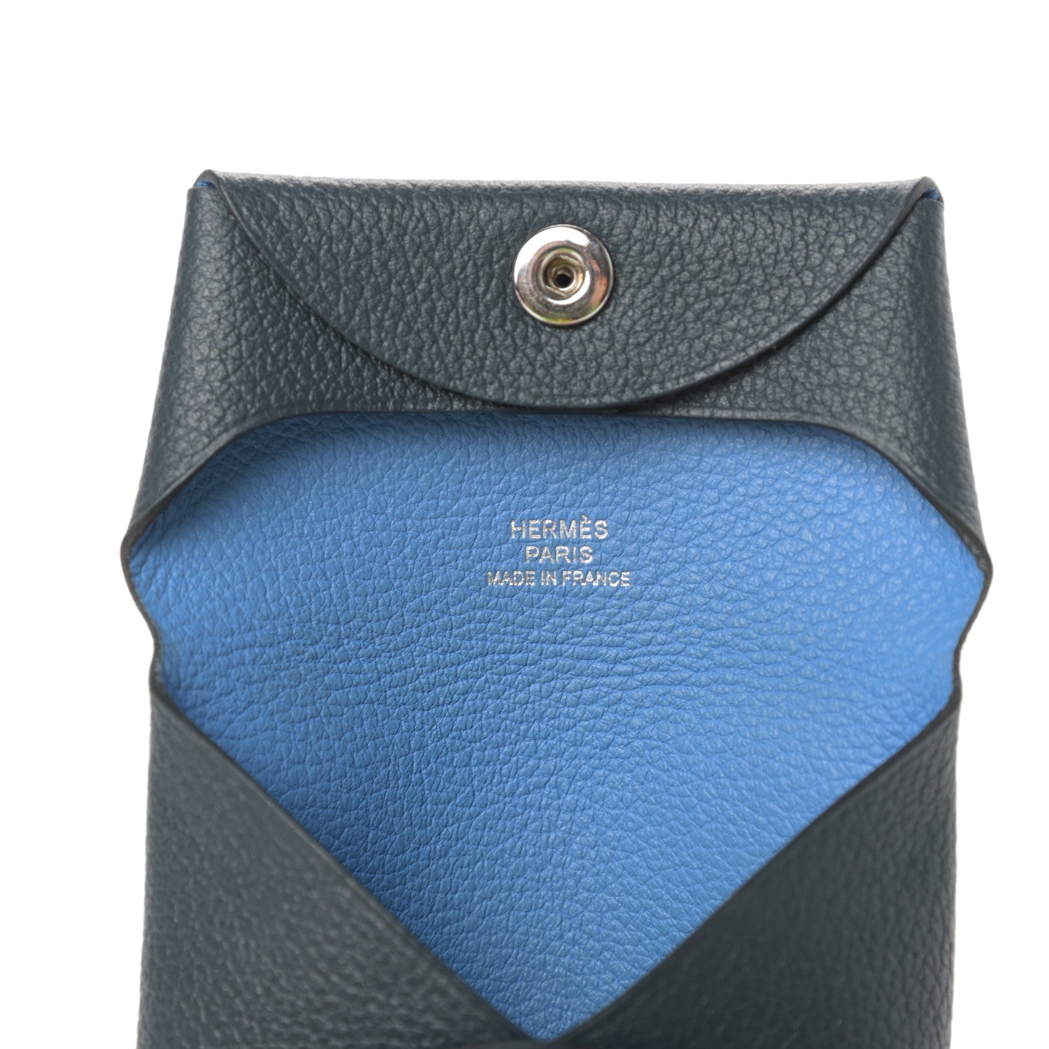 Hermes Evercolor Verso Bastia Coin Purse Bleu Ocean Bleu Paradis 6 of 6